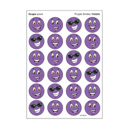[T83205] Purple Smiles, Grape scent Scratch 'n Sniff Stinky Stickers (96 Stickers)