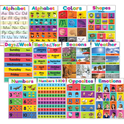 [TCR7456] COLORFUL EARLY LEARNING Small Posters (12 posters)11&quot; x 15.75&quot; (28cm x 40cm)