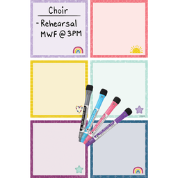 [TCR77404] OH HAPPY DAY MAGNETIC DRY-ERASE SQUARE NOTES 5.5&quot; x 5.5&quot; (13.8cm x 13.8cm)