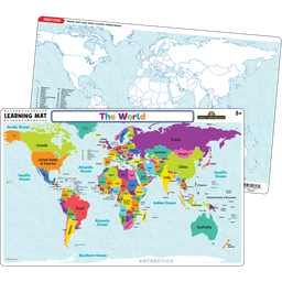 [TCR21020] THE WORLD MAP LEARNING MATS 17&quot;x 11.5&quot; (43cm x 29cm)