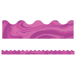 [CDX108379] PINK MARBLE SCALLOPED BORDERS  39' x 2&quot;  (11.9m x 5cm)