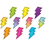 [TCR3927] Brights 4Ever Lightning Bolts Accents (30 pcs)10 color, 6''approx(15.24cm)