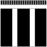 [TCR3935] Black and White Vertical Stripes Straight Border Trim, 12pcs 3''x35''(7.6cmx88.9cm), total (35'=10.6m)