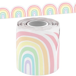 [TCR9160] Pastel Pop Rainbows Die-Cut Rolled Border Trim (3''x50')(7.6cmx15.2m)