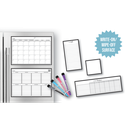 BLACK &amp; WHITE MAGNETIC DRY-ERASE CALENDAR 17" x 12" (43cm x 30.5cm)