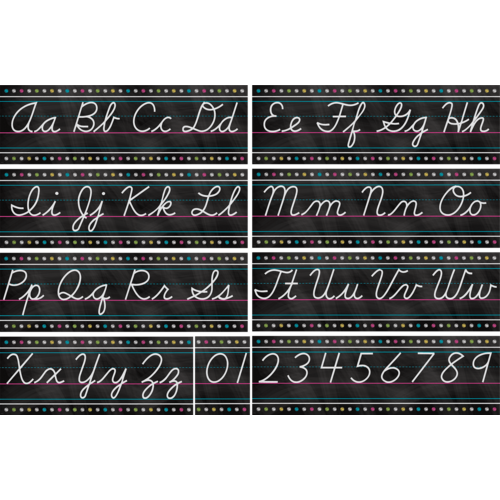 Chalkboard Brights Cursive Writing Bulletin Board