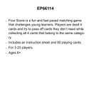 Four Score Card Game: CATEGORIES  Age: 6+ (80cards)