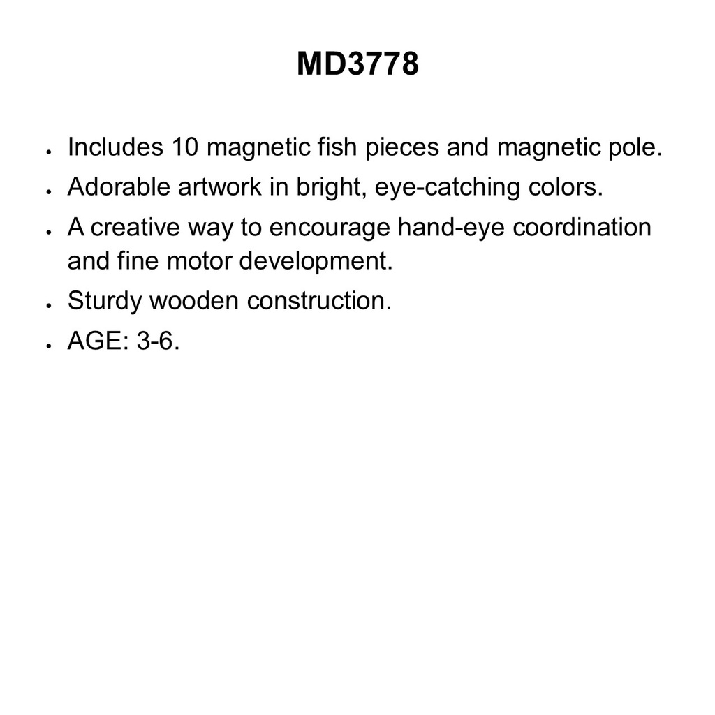 Fishing Magnetic Puzzle Game Ages:3+ (10pcs)(10cmx5cm)