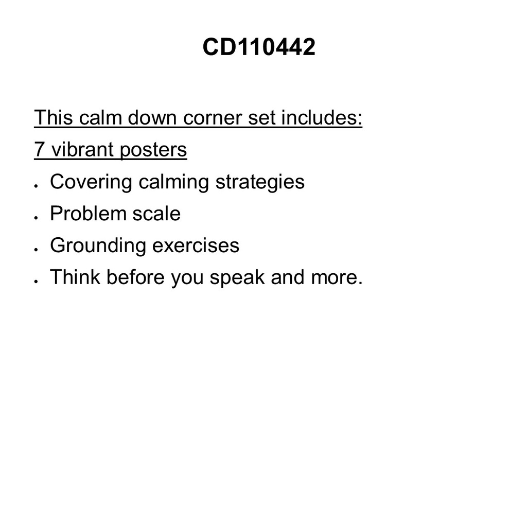 Calming Strategies Chart Set   (7pcs)