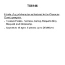 Character Education B.B.SET individual Posters show 6 Traits of Good Character  (6pcs)