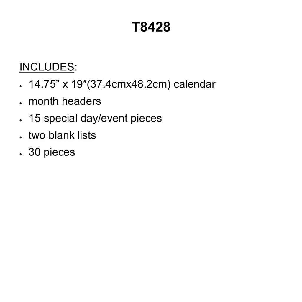 I  Metal Wipe-Off Calendar BB Set    ( (30pcs)