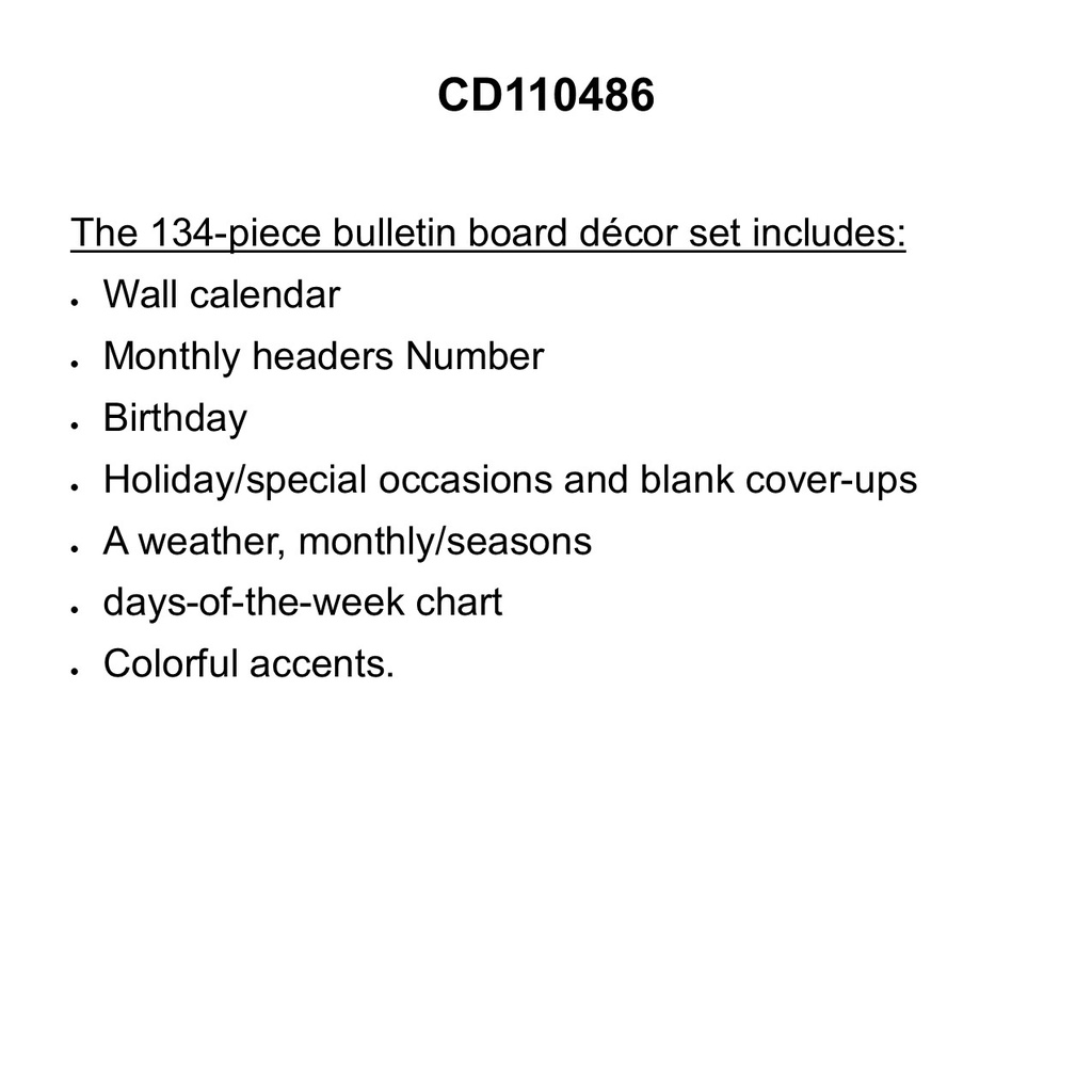 ONE WORLD  CALENDAR BB SET (134pcs)