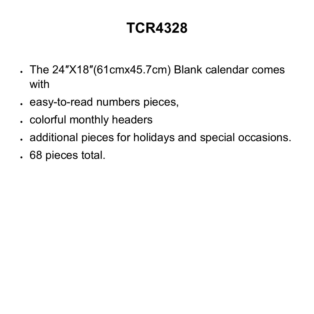 PAW PRINT CALENDAR Bulletin Board  (68pcs)