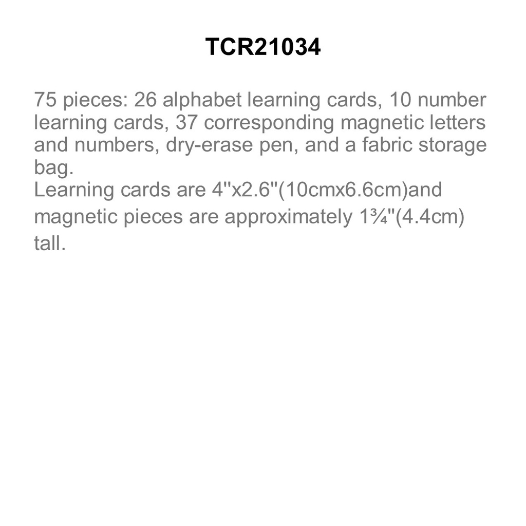 Alphabet &amp; Numbers Learning Cards (3+yrs)(75pcs)(4''x2.6'')(10cmx6.6cm)