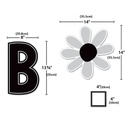 Black and White Floral Be Kind BBset (60pcs) (13.5''-34.2cm)(12 flowers 4''-14'':10cm-35.5cm)