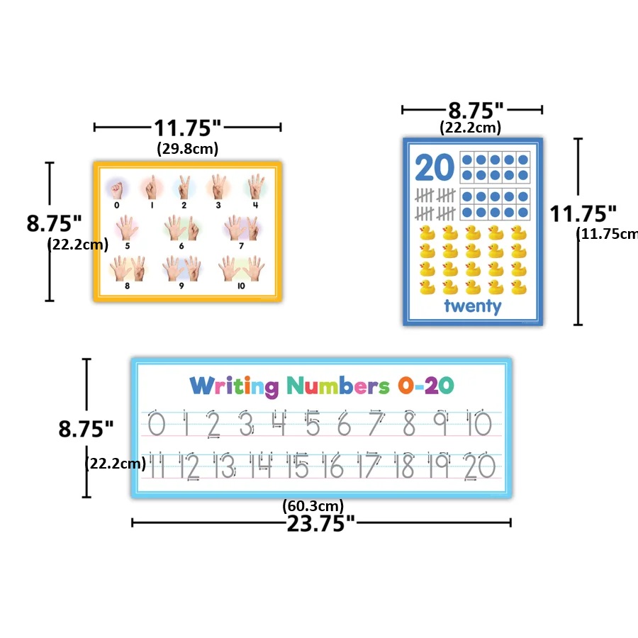 Colorful Numbers 0–20 Bulletin Board Set (23pcs)