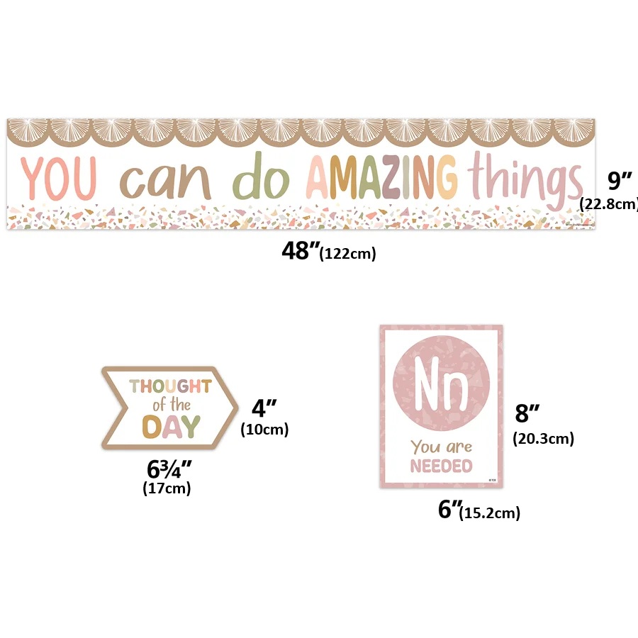 Terrazzo Tones Alphabet Affirmations BBset (29pcs) (48''x9'')(122cmx22.8cm)