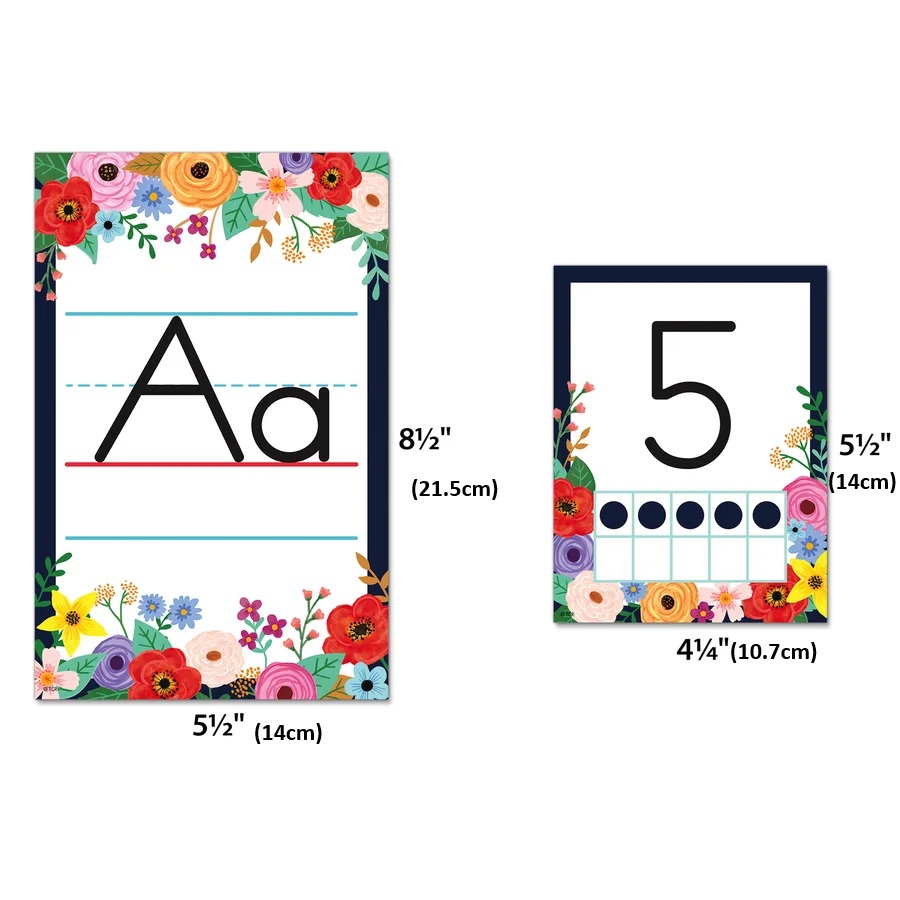 Wildflowers Alphabet Bulletin Board set (4.25"x5.5")(10.7cmx14cm) (37pcs)