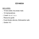 Edu-Clings Silicone Center: Vowels Manipulative (Grade:K-2) (20pcs)(8.5''x11'')(21.5cmx28cm)