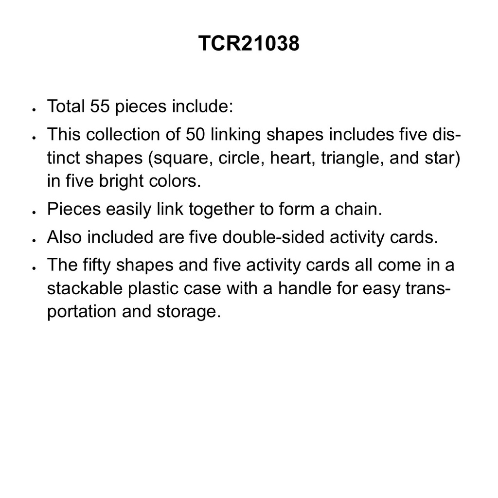 Linking Shapes (55pcs: 50 shapes,5 double-sided activity cards)