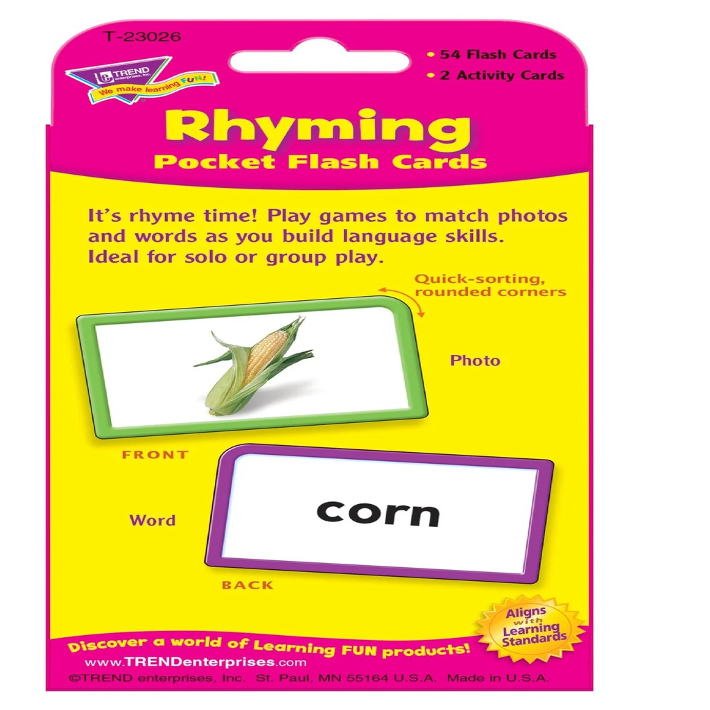 Rhyming Pocket Flash Cards Two-sided (56cards)