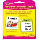 Word Families Pocket Flash Cards Two-sided (56cards)