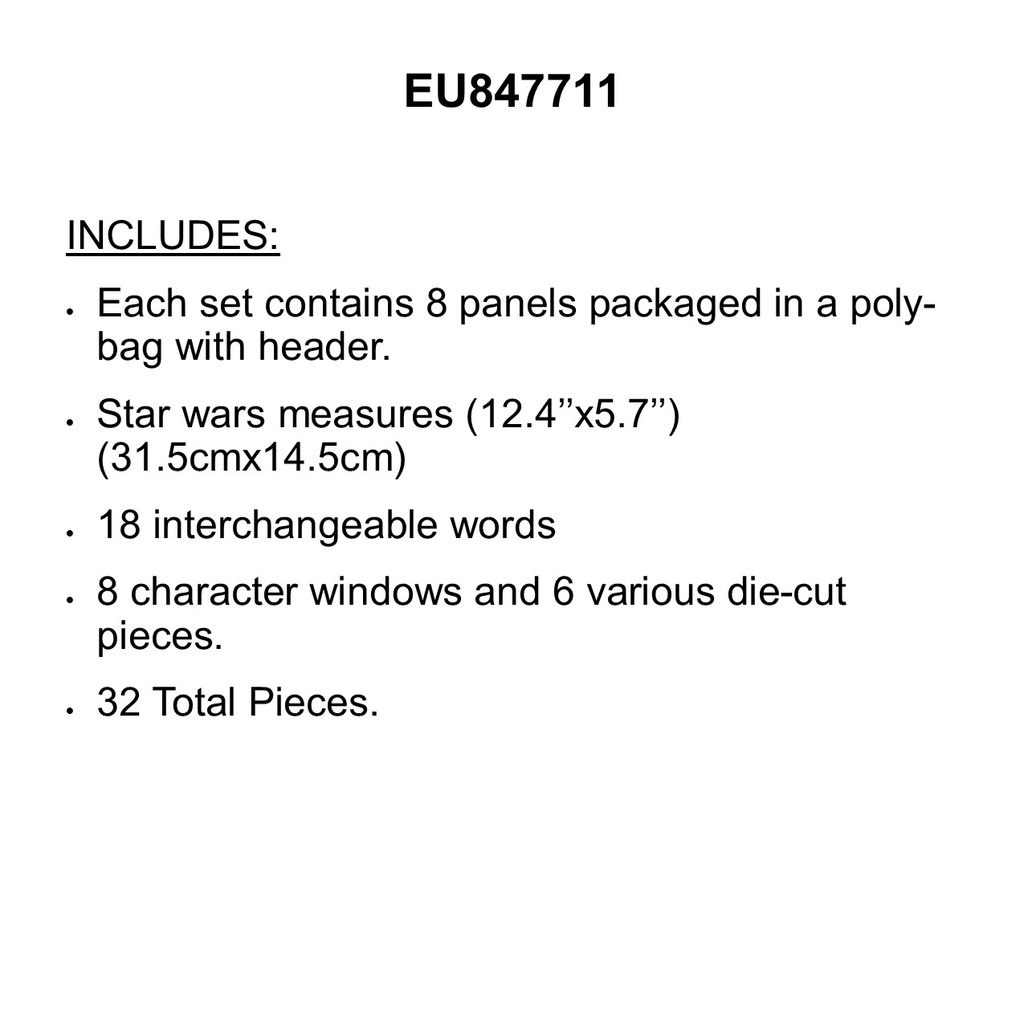 STAR WARS MINI BB SET 6.5''x26''(16.5cmx66cm)