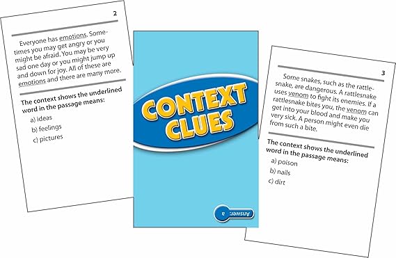 Reading Comprehension Practice Cards: Context Clues (RL:3.5-5.0) (Blue Level)(54cards)