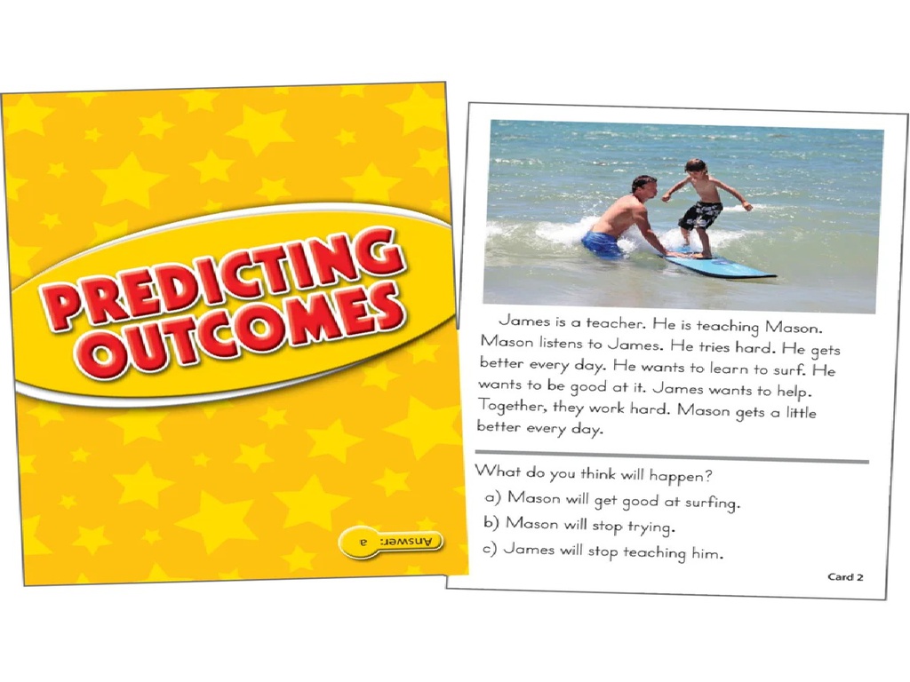 Reading Comprehension Practice Cards: Predicting Outcomes (Yellow Level)(54cards)