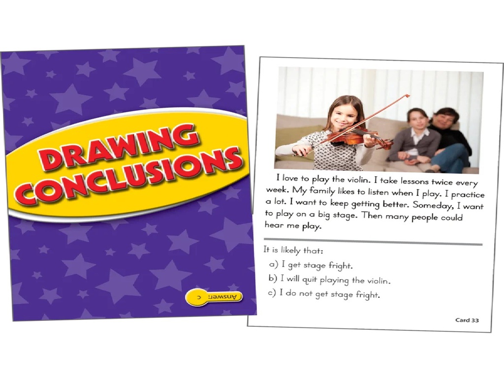 Reading Comprehension Practice Cards: Drawing Conclusions (Yellow Level)(54cards)
