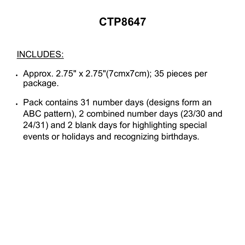 MYSTICAL MAGICAL CALENDAR DAYS (35pcs)