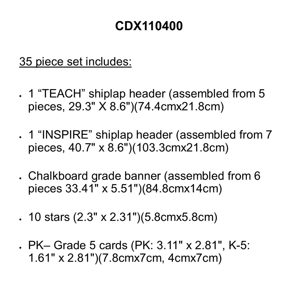 Industrial Chic Inspiration Mini BB set Sayings School Girl Style (35pcs)