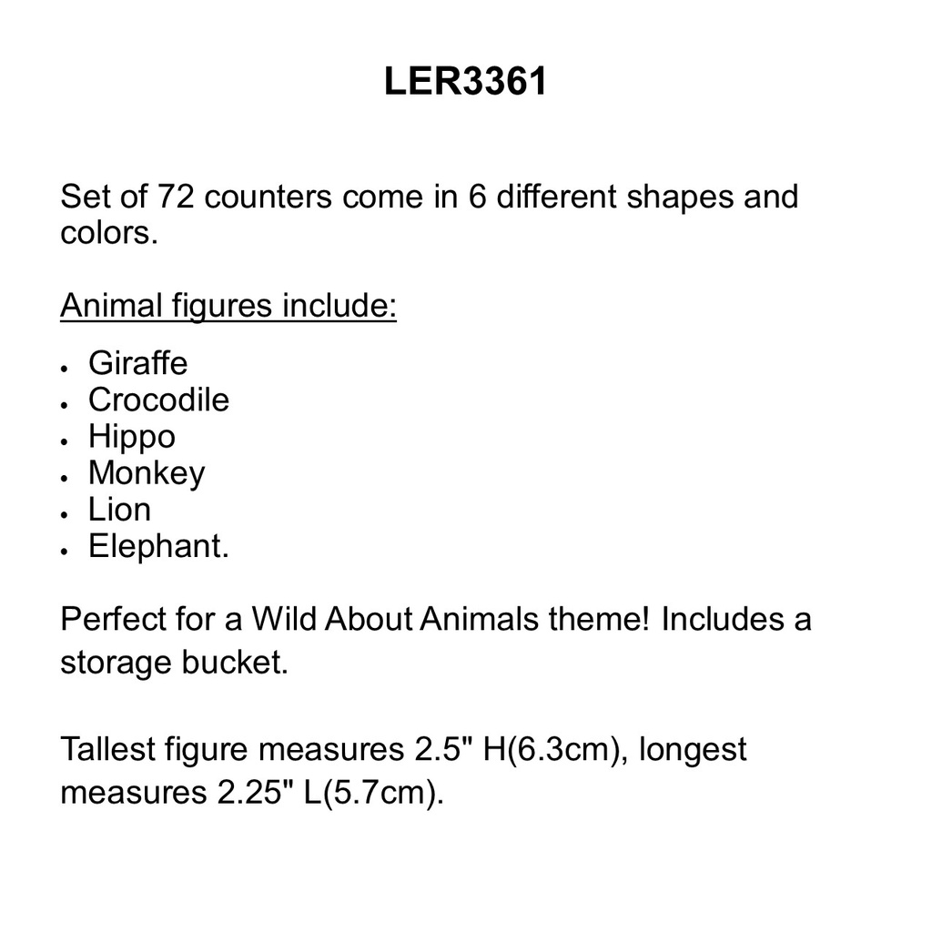 Wild About Animals Jungle Counters (72pcs)