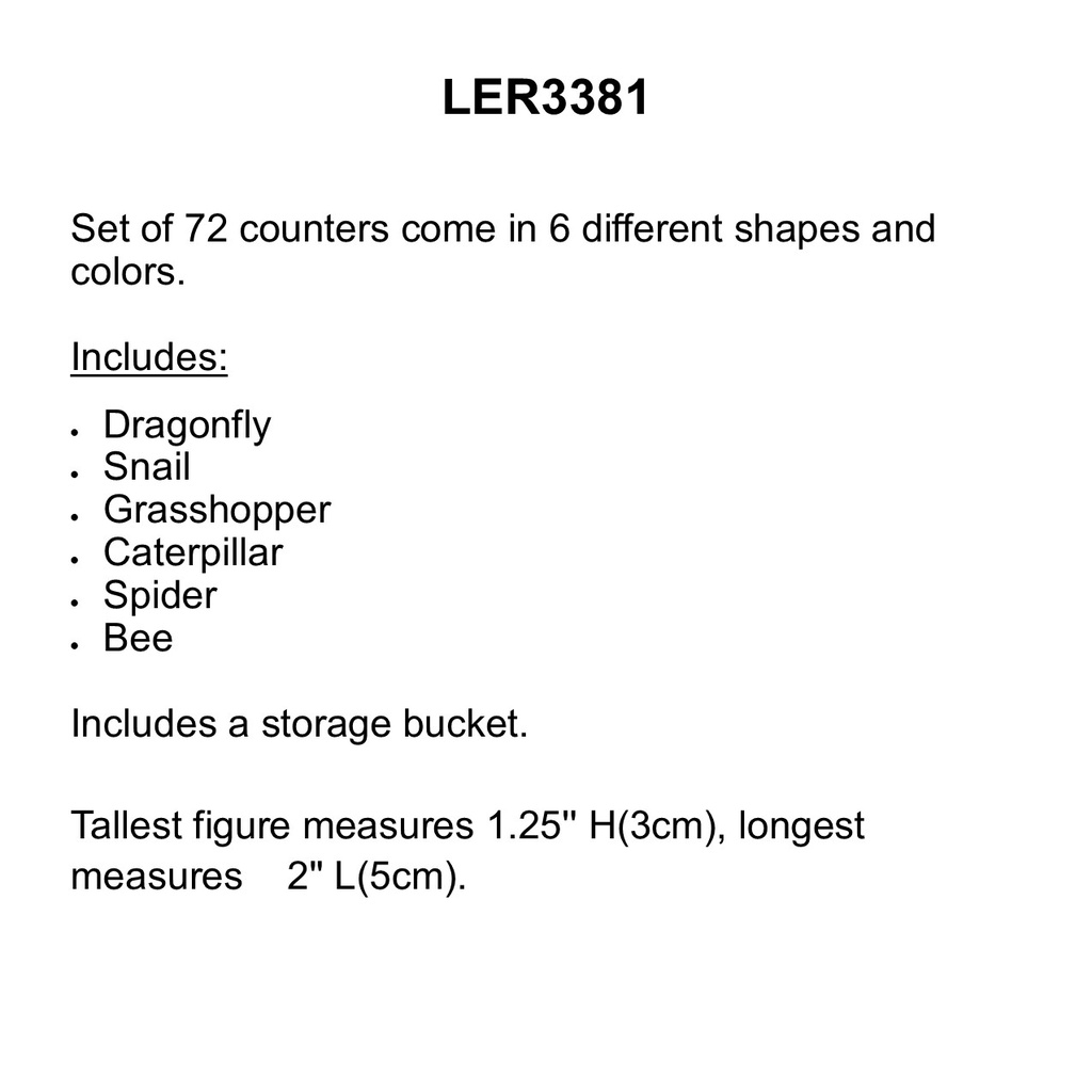 In the Garden Critter Counters(72pcs) (3+yrs)