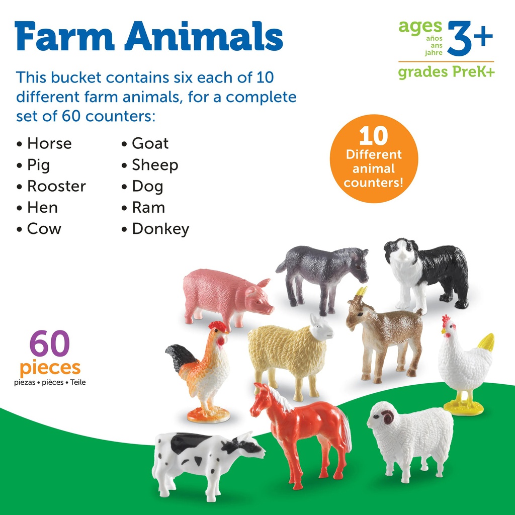 Farm Animal Counters  (Set of 60)