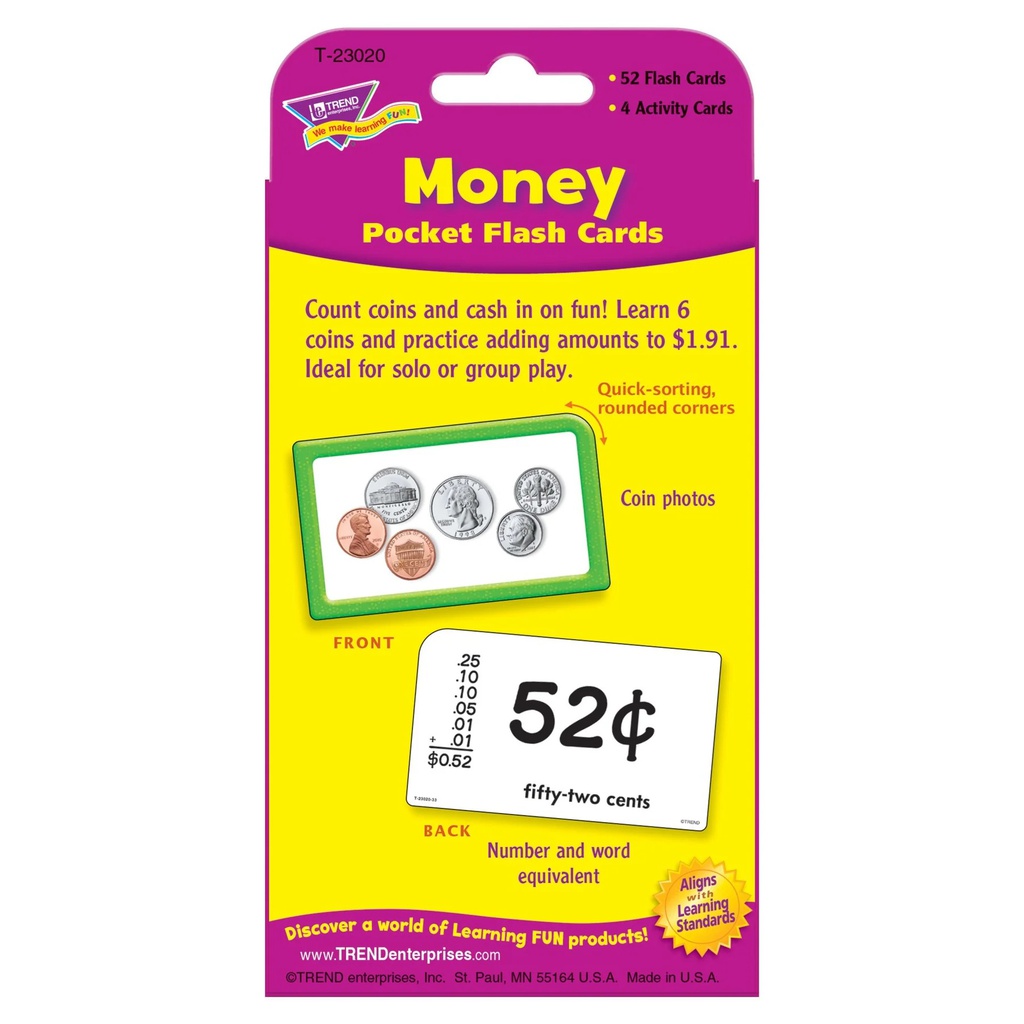 Money (USA) Pocket Flash Cards Two-sided (56cards)
