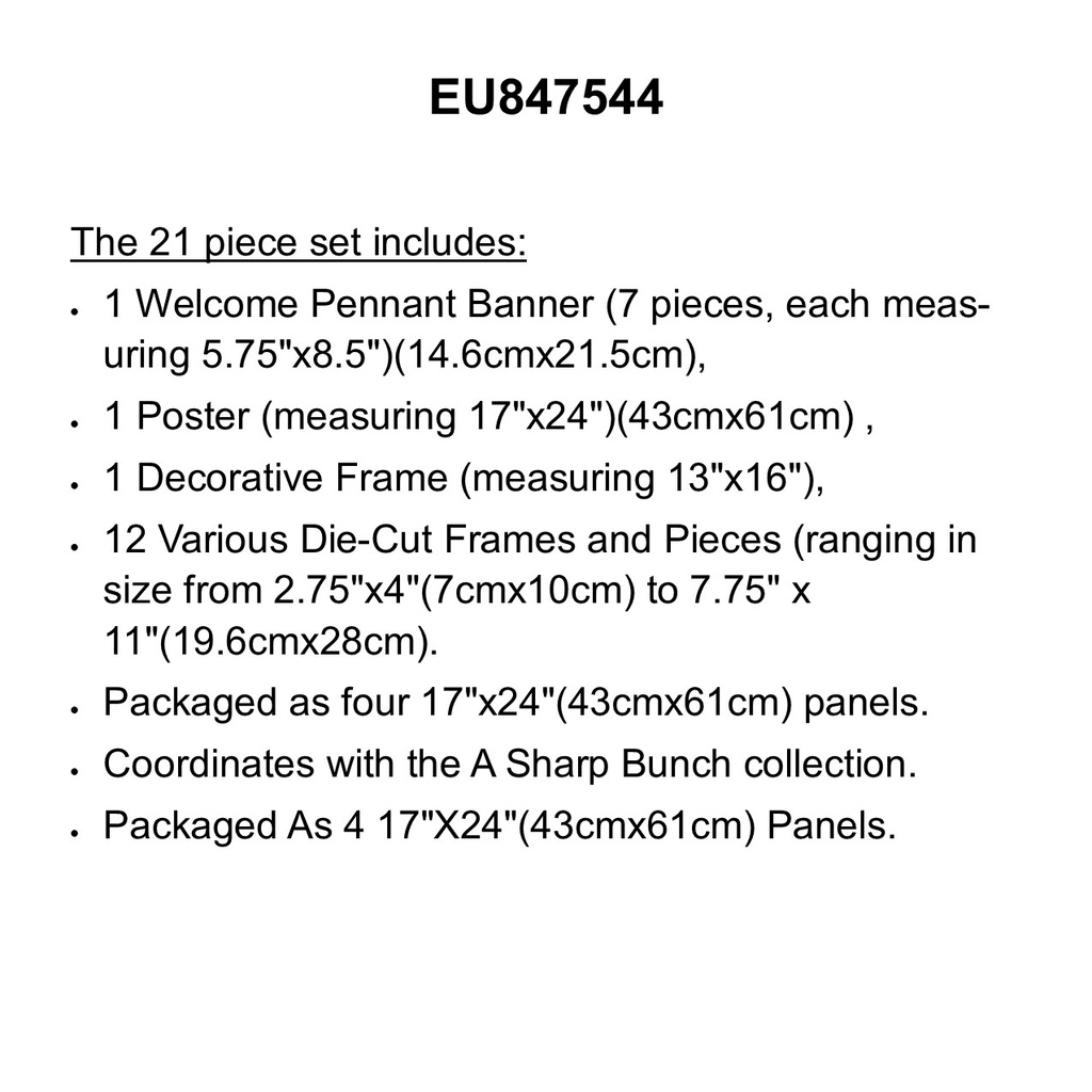 A Sharp Bunch Welcome Bulletin Board Set   (21pcs)