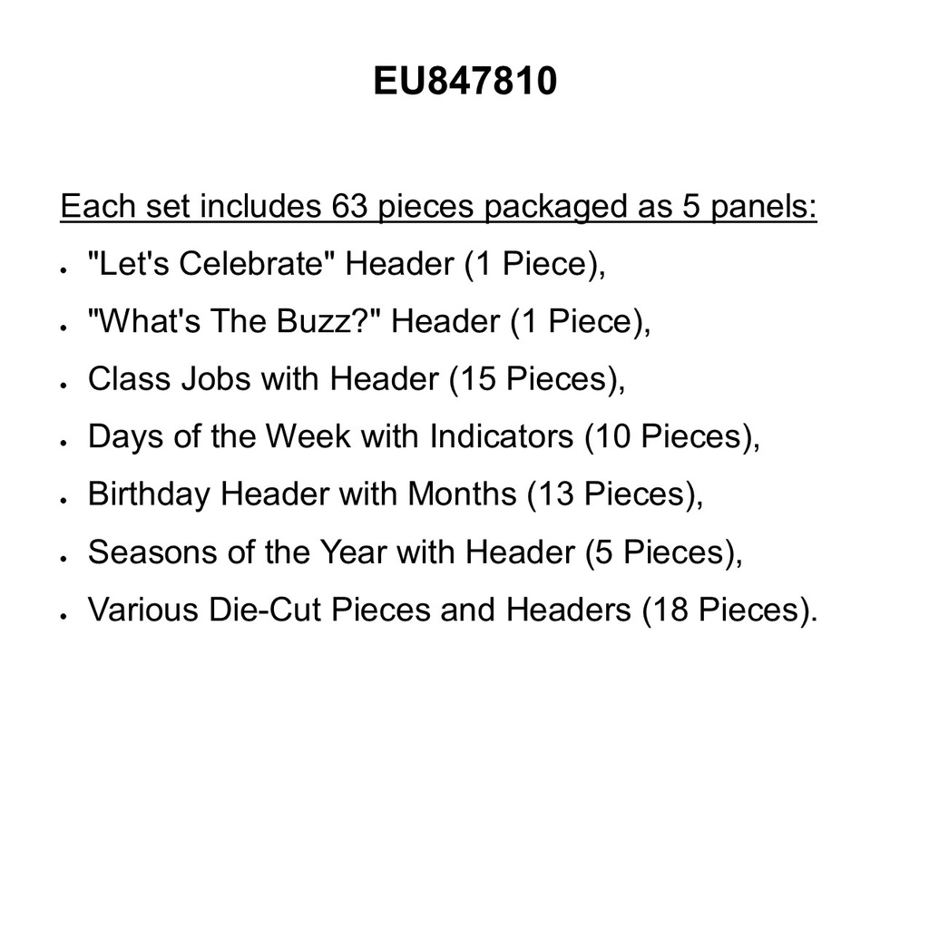 THE HIVE CLASSROOM ORGANIZATION  BULLETIN BOARD SET (63pcs)