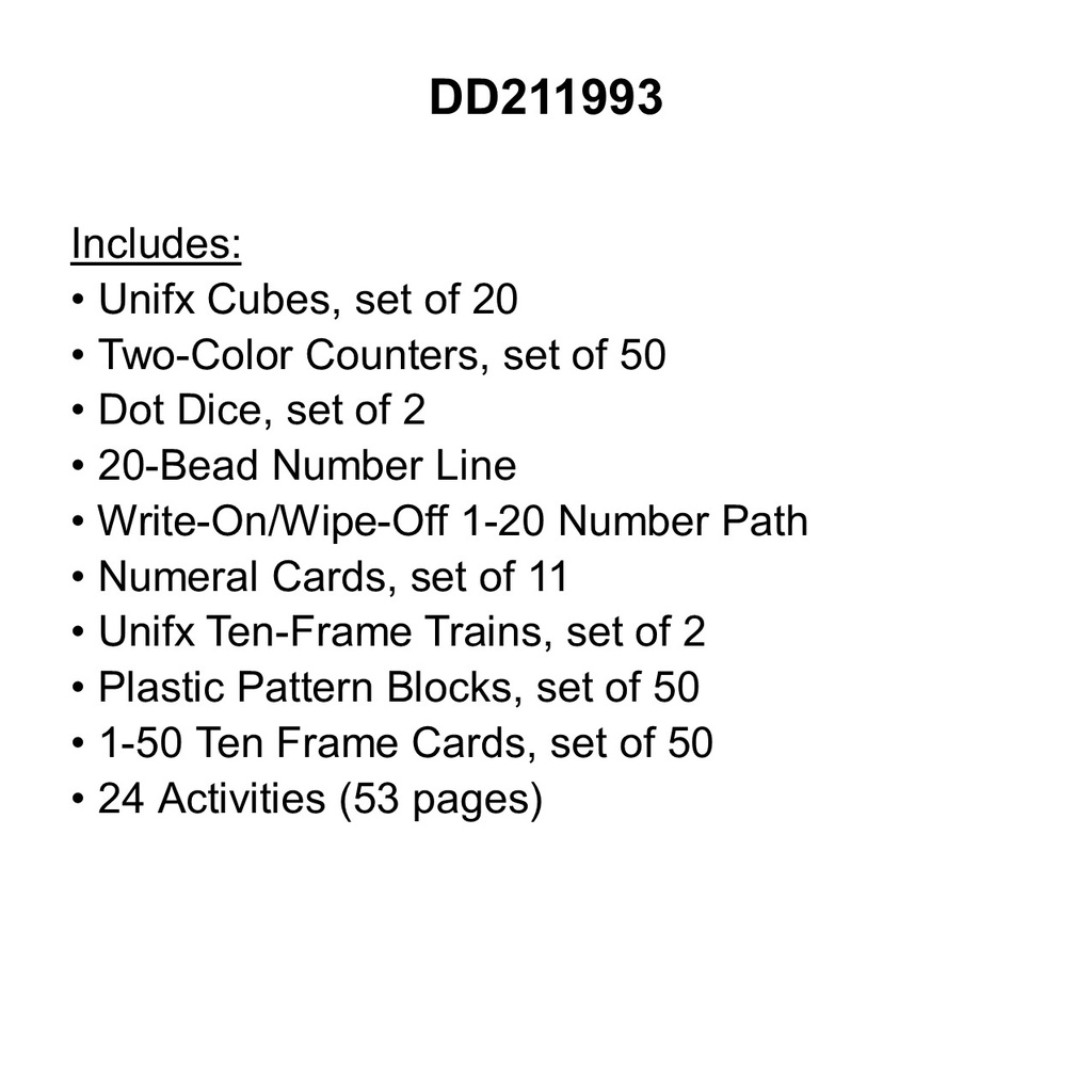 MATH SKILLS STUDENT KITS GR K (50 cards-17cmx9cm, 2 dice, 140pcs)