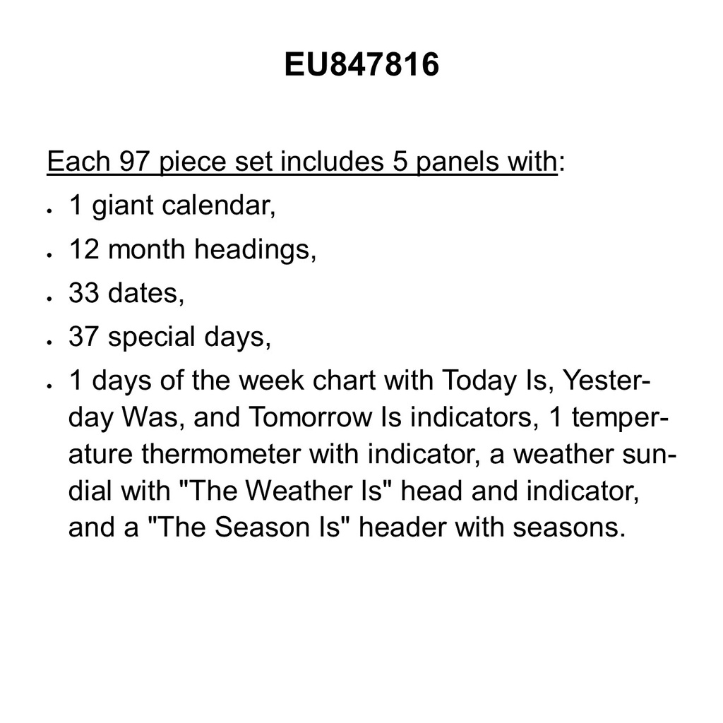 Curiosity Garden Calendar BB SET (97pcs)