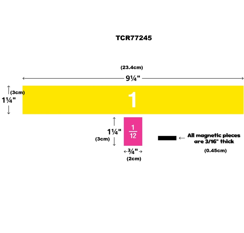 FRACTION TILES Magnetic Accents (67 pcs)(9.25''-23.4cm)
