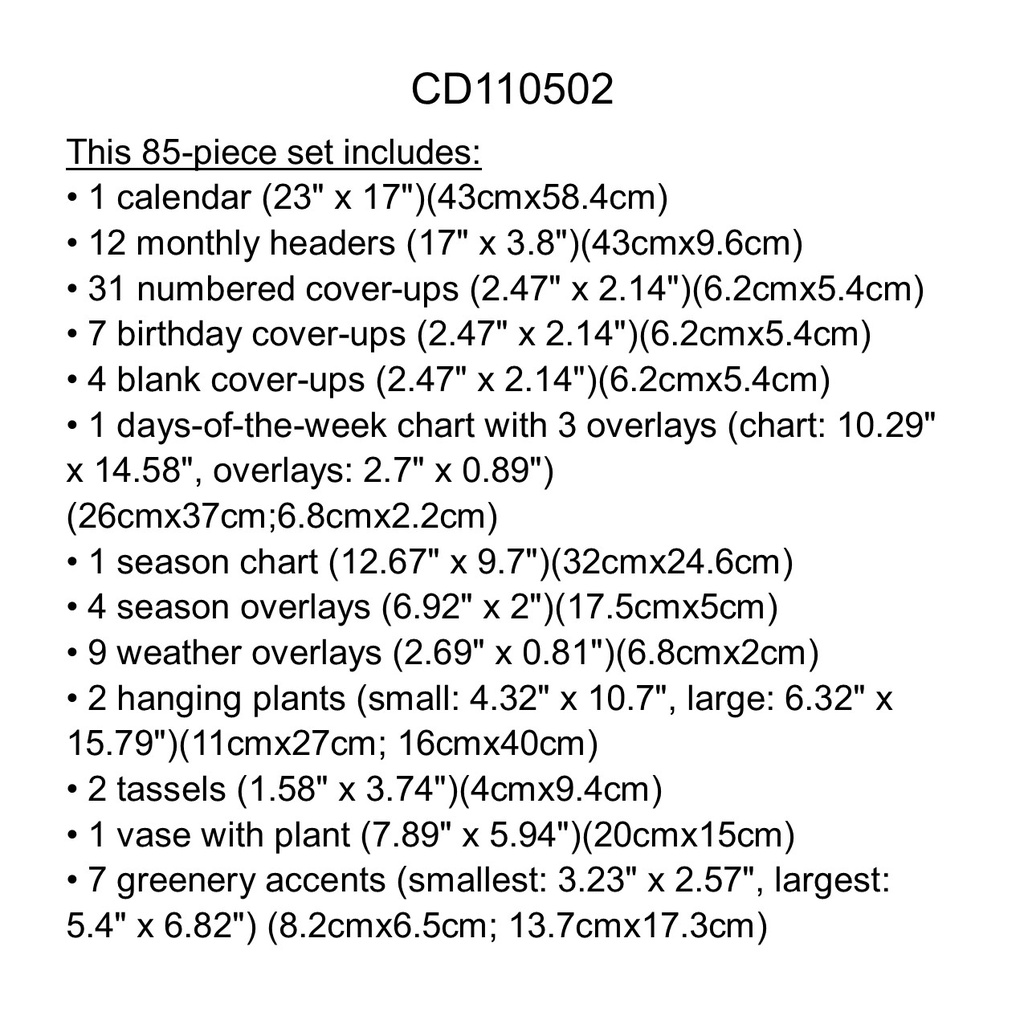 SIMPLY BOHO CALENDAR BB SET (85pcs)