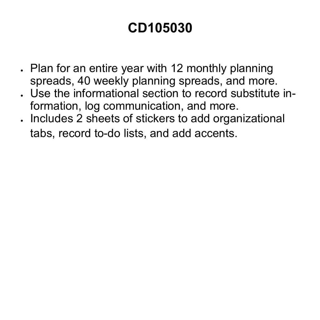 SIMPLY BOHO TEACHER PLANNER (128pgs) (116 stickers)