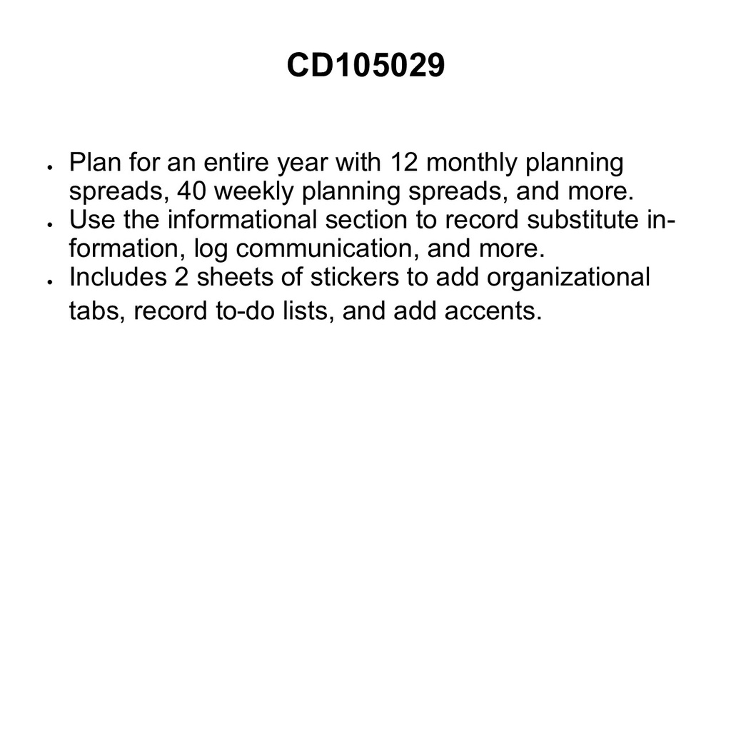 BRIGHTS TEACHER PLANNER BLACK WHITE &amp; STYLISH (1 book 116stickers)