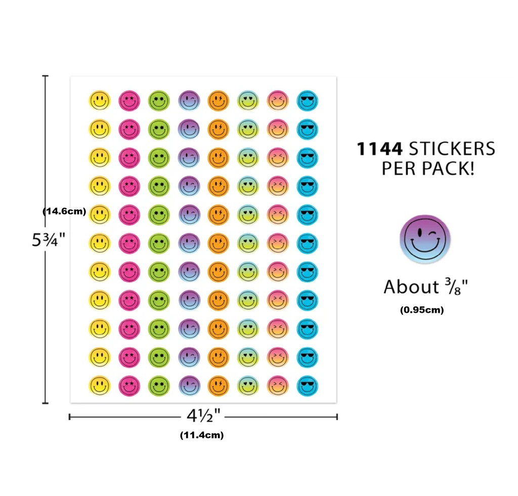 Brights 4Ever Smiley Faces Mini Stickers Value-Pack (1144stickers)