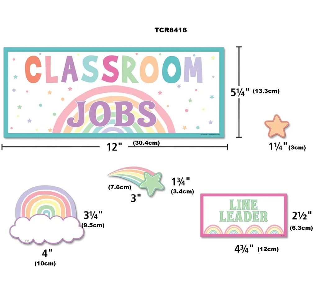 Pastel Pop Classroom Jobs Mini BB Set 12''x5.1''(30.4cmx12.9cm)(68pcs)