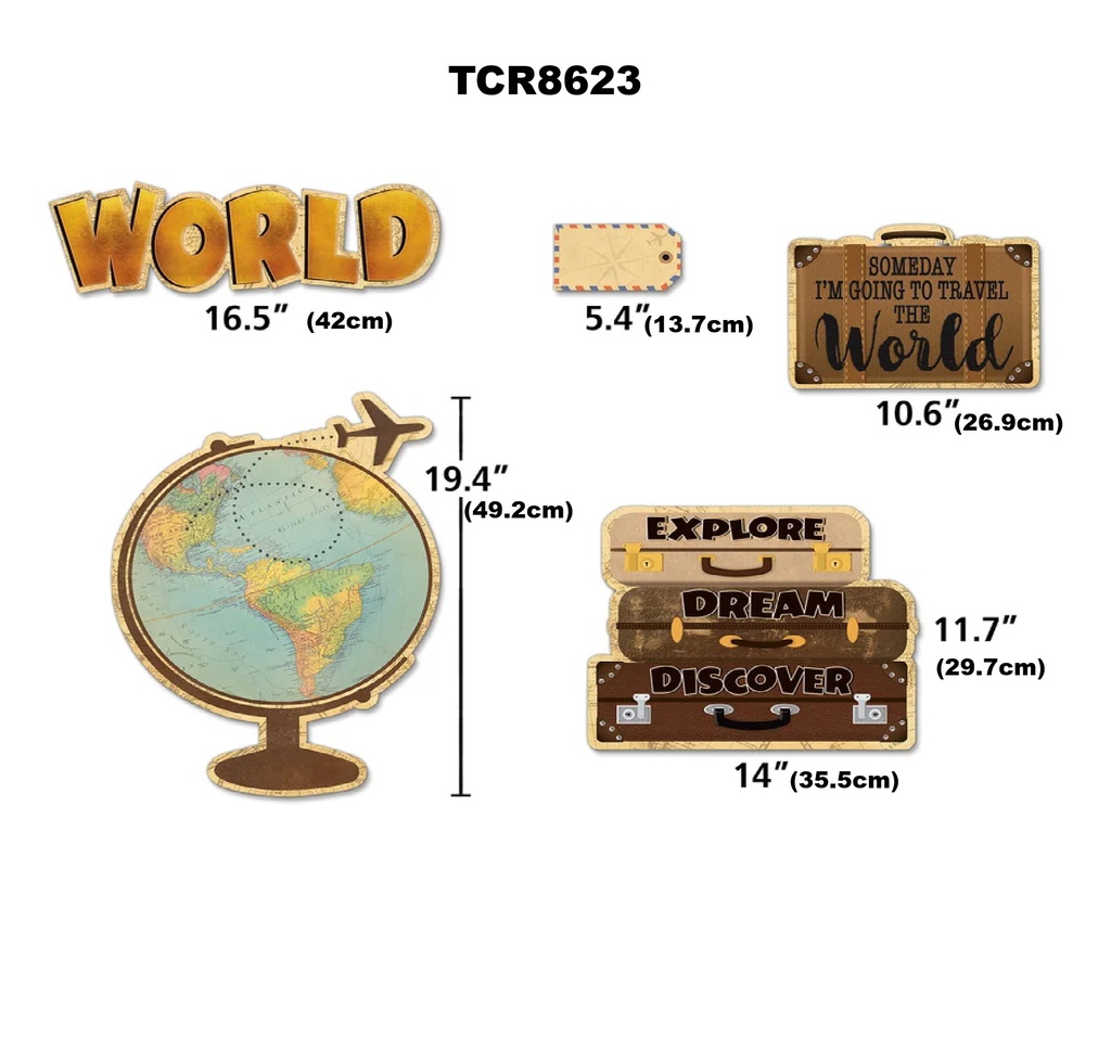 Travel the Map Future World Changers Bulletin Board Set (48pcs)