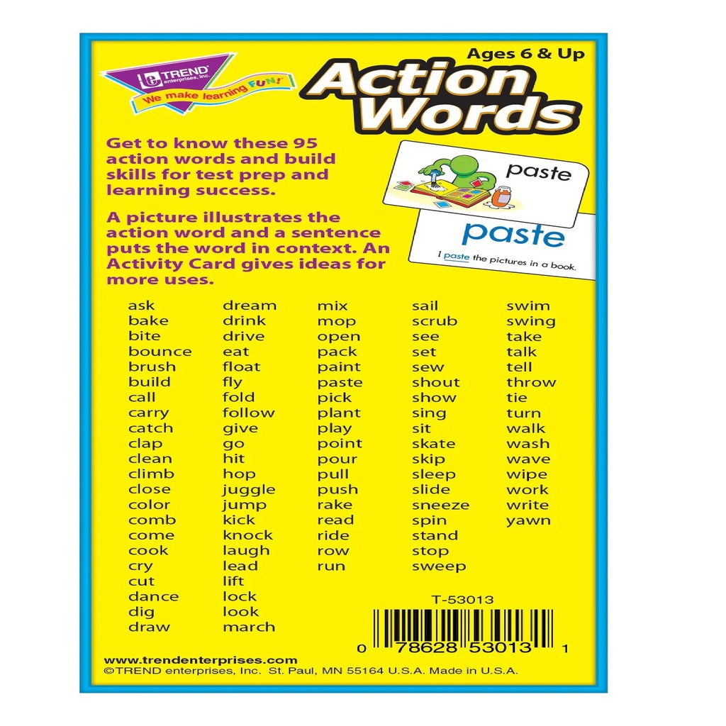 Action Words Flash Cards Two-sided (96cards)(6+yrs)