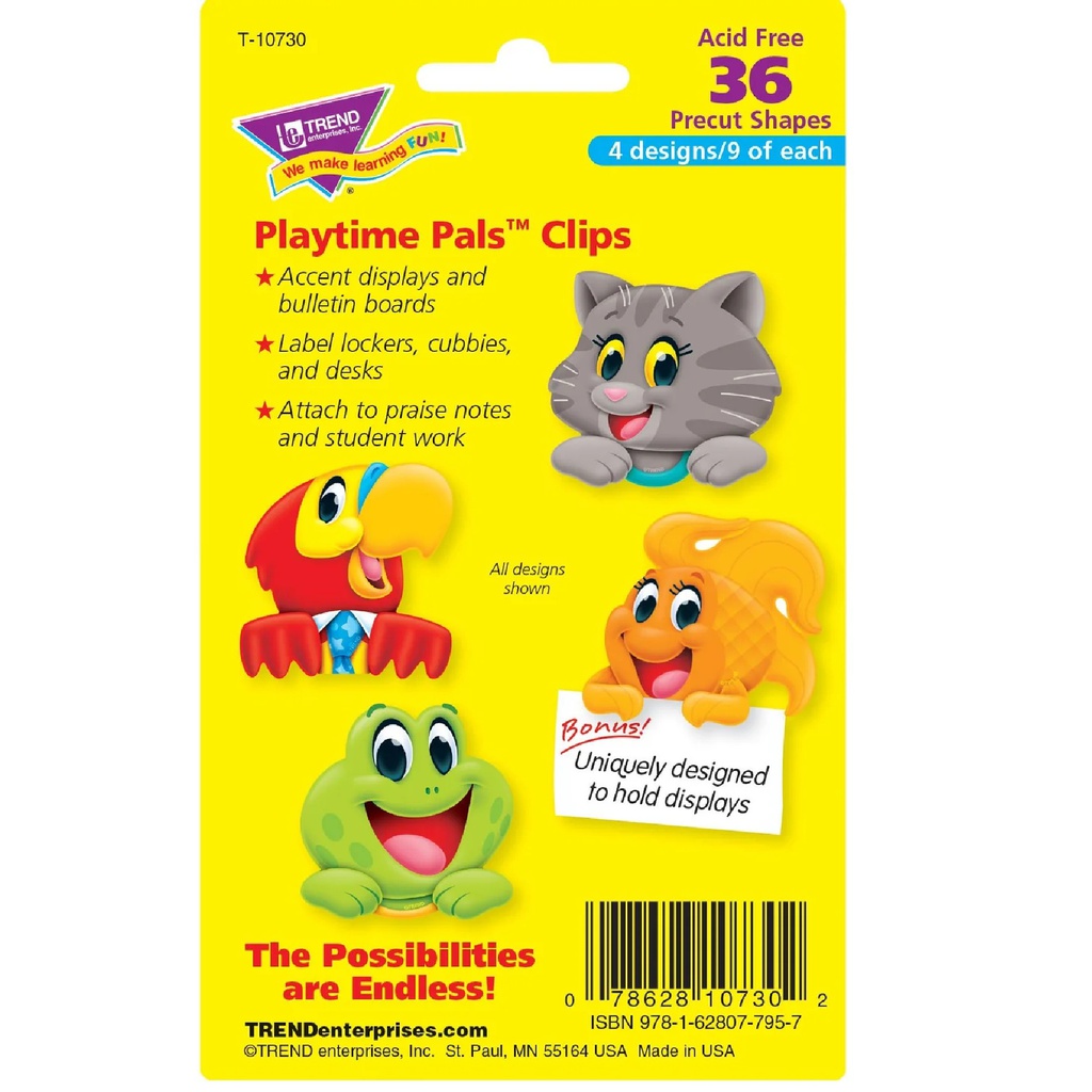 PLAYTIME PALS CLIPS Mini Accents  (3''-7.5cm) (36 pcs)