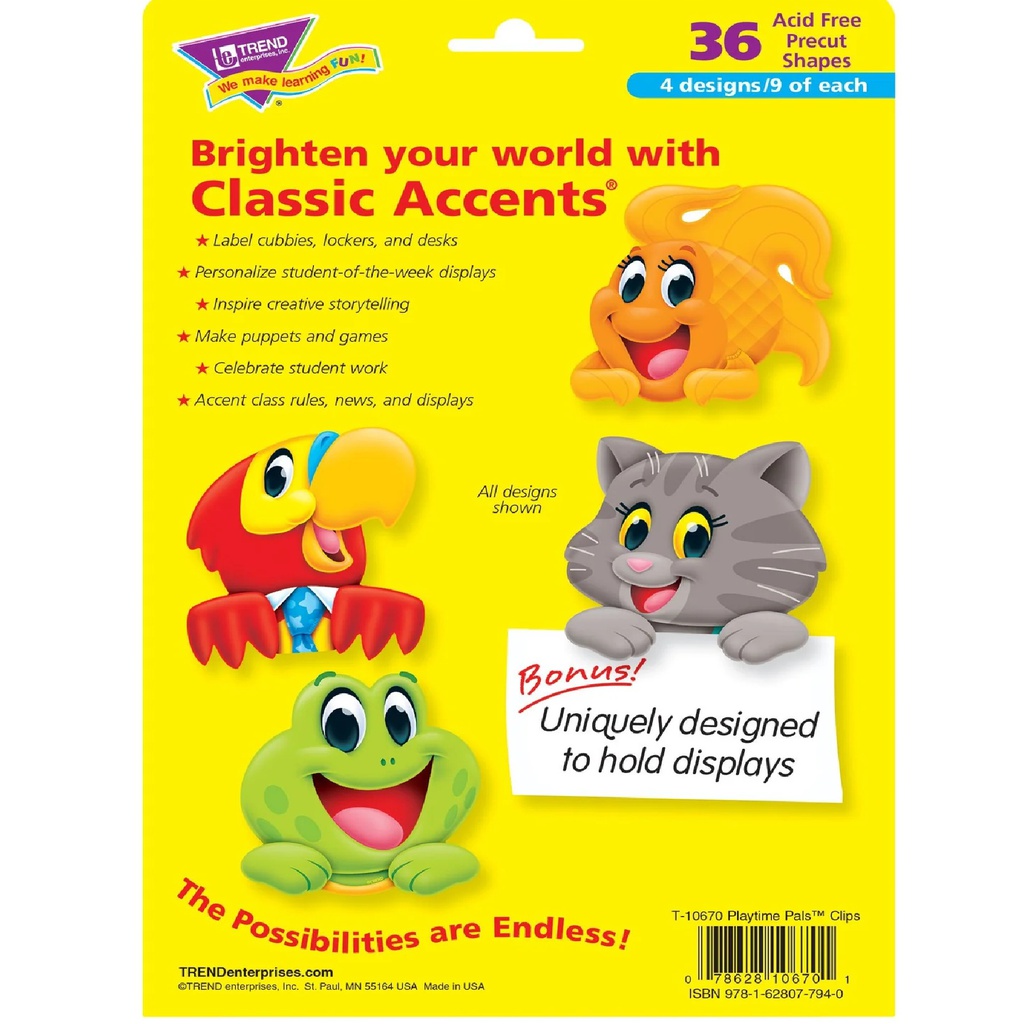 Playtime Pals Clips Accents Variety pack 5.5''(13.9cm) (36 pcs)